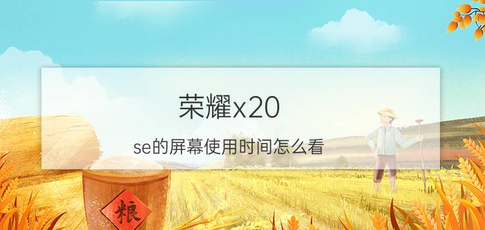 荣耀x20 se的屏幕使用时间怎么看 华为荣耀手机怎么设置桌面时间？